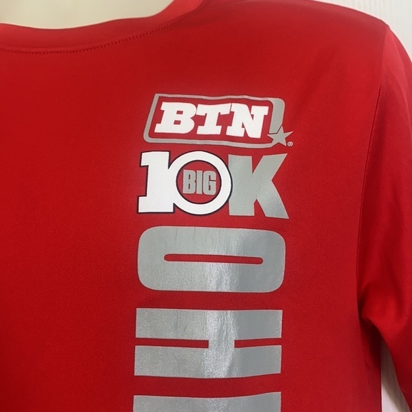 Sport Tek - Big 10 Ohio State Football Red and White Tee Shirt Size Small - Picture 4 of 12